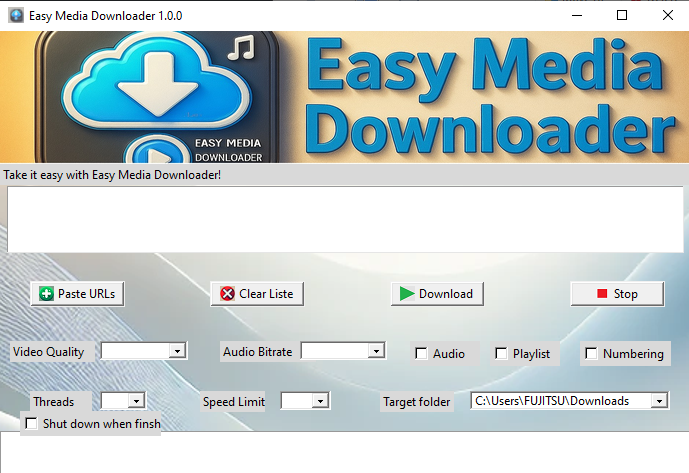Easy Media Downloader Interface